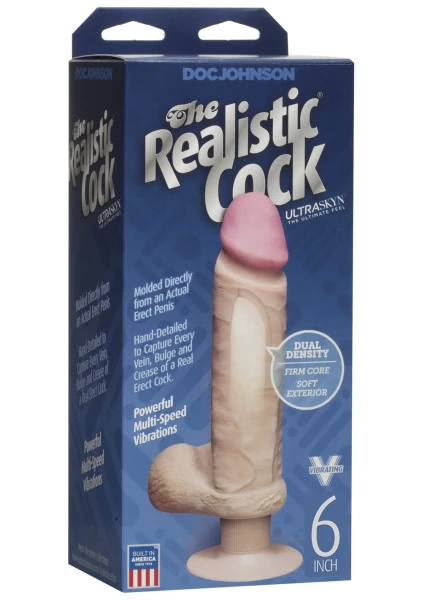 Realistic Cock - UR3 Ultraskyn Vibrating 8 inch Black