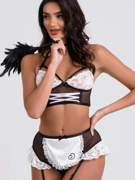 Lovehoney Fantasy Frisky Maid Half Cup Crotchless Costume