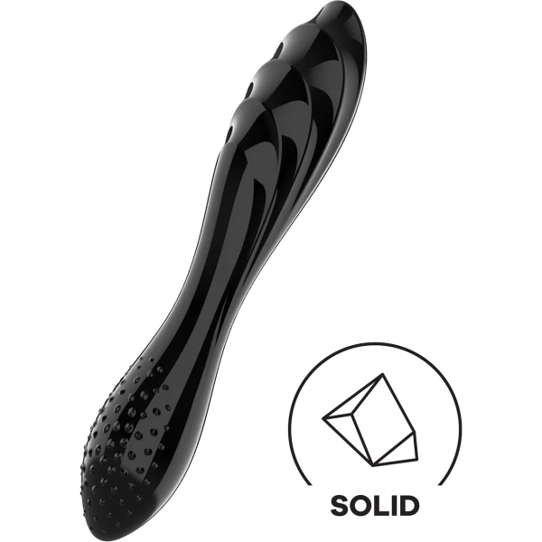 Satisfyer 7.25" Dazzling Crystal 1 Double-Sided Glass G-Spot Dildo - Black