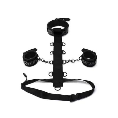 Diamond Collection Adjustable Body Harness Restraint 3 Pc Set Black O s