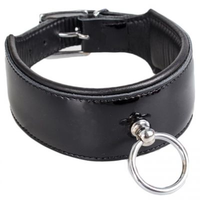 Bondara Luxe Patent Leather O Ring Collar