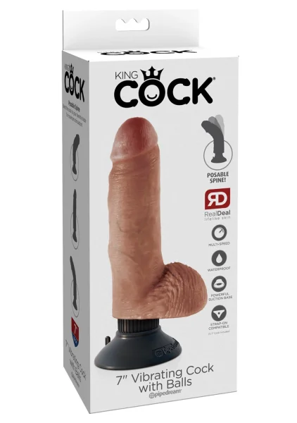 King Cock 7'' Vibrating Cock with Balls