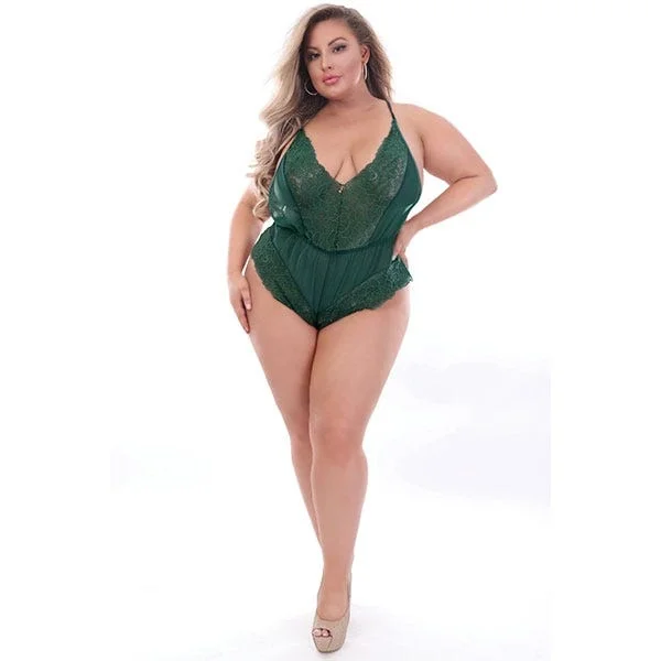 STM 11189X Chiffon & Lace Romper Queen