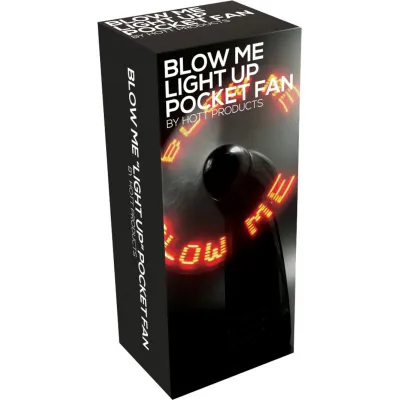 Blow Me Light Up Pocket Fan Black None