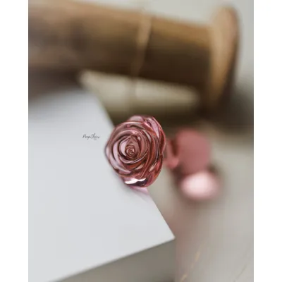 Crystal Glass Rose Anal Plug by NS