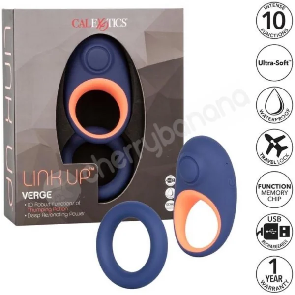 Link Up Verge Cock Ring With Thumping Pulsation Plus Ultra-Soft Cockring