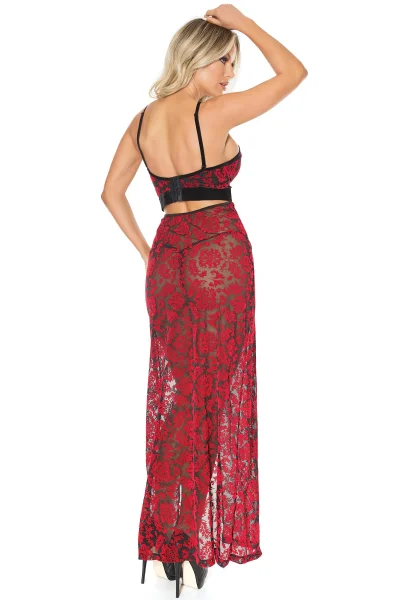 Velvet Jacquard Lace Lingerie Dress — image 11 of 16