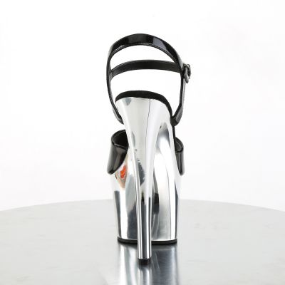 7 inches Heel 2 3 4 inches Chrome Plated PF Ankle Strap Sandal