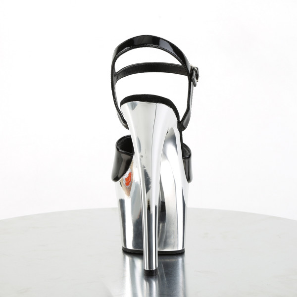 7 inches Heel, 2 3/4 inches Chrome Plated PF Ankle Strap Sandal — image 4 of 4
