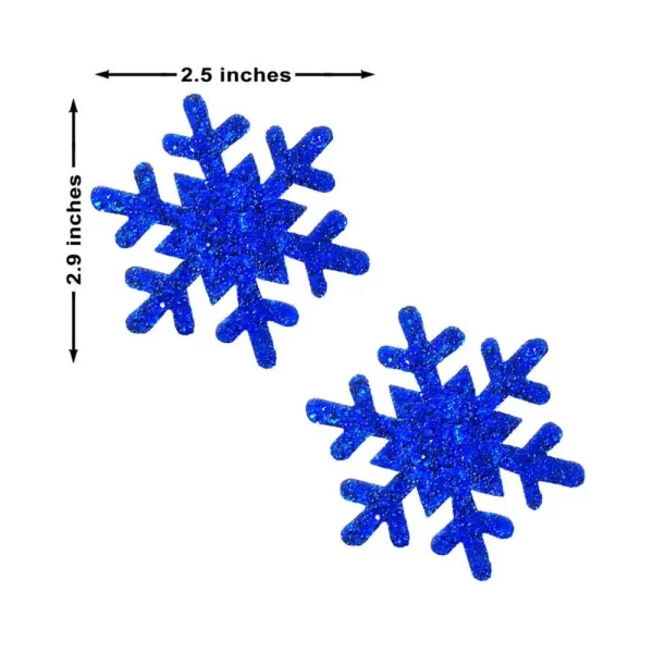 Neva Nude Pasties Snowflake Glitter Blue
