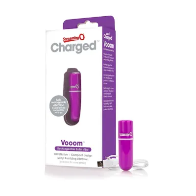 Charged Vooom Rechargeable Bullet Vibe Purple Purple