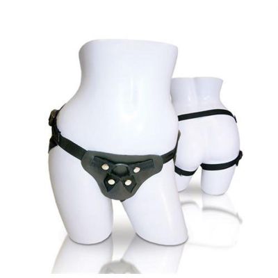 Latigo Black Leather Strap On Harness