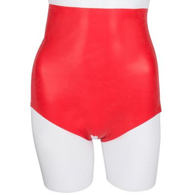 Bondara Siren Red Latex High Waist Crotchless Briefs