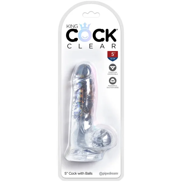 King Cock Clear 5'' Cock with Balls