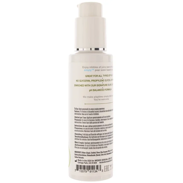 Simply Aqua Water Based Personal Lubricant - Pear 4 fl oz