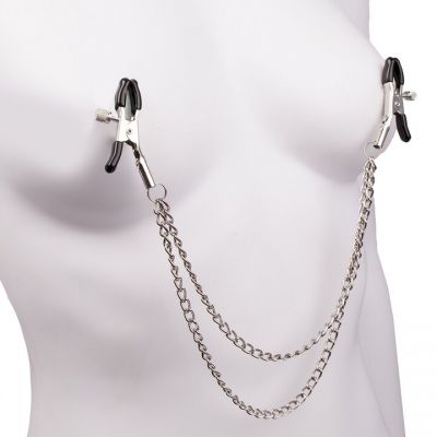 Heavy Metal Stainless Steel Double Chain Nipple Clamps