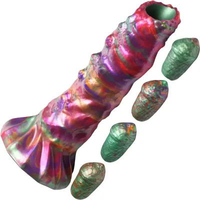 Larva 9 Ovipositor Silicone Suction Cup Dildo With Eggs By Creature Cocks