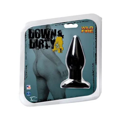 Wildfire Down Dirty Butt Plug Black 4 Inch