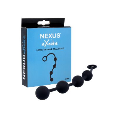 EXCITE Large Silicone Anal Beads Black