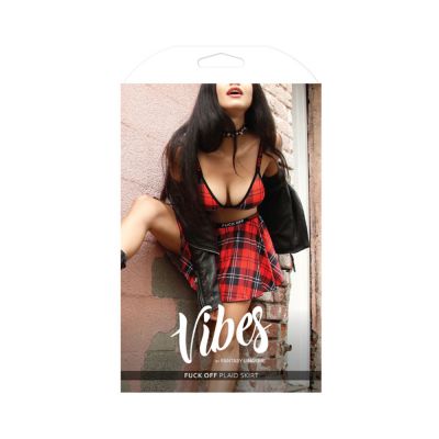 Vibes Fuck Off Plaid Skirt Lxl