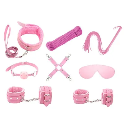 Love In Leather 9 Piece Bondage Kit