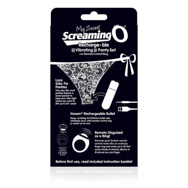 Charged My Secret Rechargeable 10 Function Remote Control Panty Vibe By Screaming O - Red