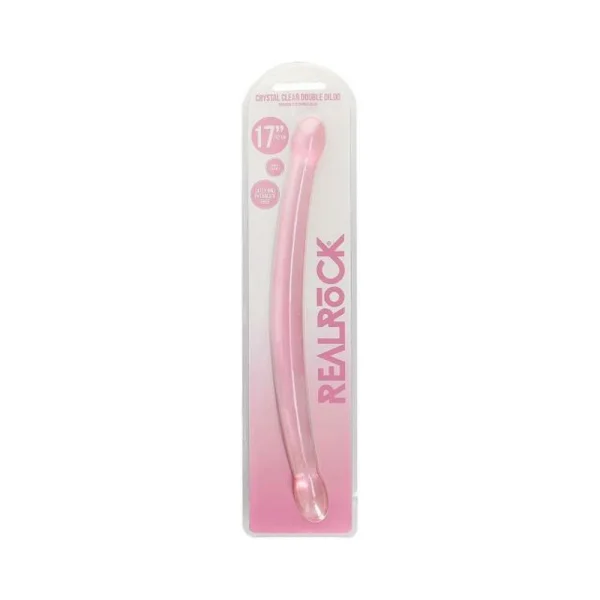 Realrock Crystal Clear Non-realistic Double Dong 17 In. Pink