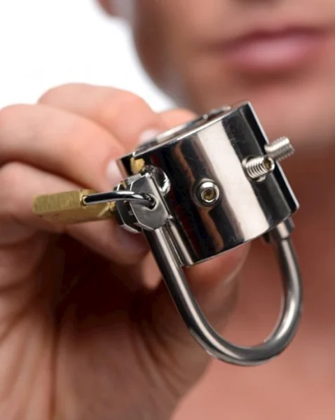 Spiked Cbt Ball Stretcher With Scrotum Separator - Silver