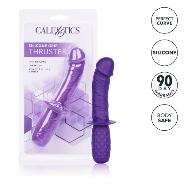 Silicone Grip Thruster G-Spot Dildo by CalExotics - Purple