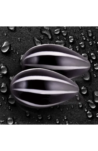 Crystal Premium Glass Eggs Black 1.75 By 1 Inch