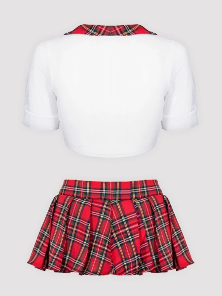 Lovehoney Fantasy Plus Size Red Tartan Skirt Set