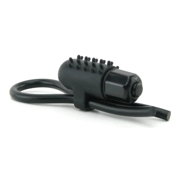 10-Function Vibrating Silicone Stud Lasso - Black