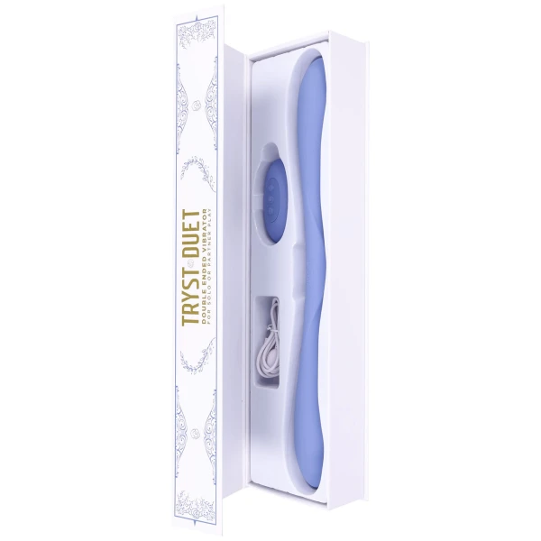 Tryst Duet Double Ended Vibrating Silicone Dildo With Remote By Doc Johnson - Periwinkle