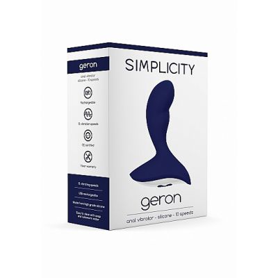 Geron Anal Vibrator Silicone 10 Speed Navy Blue