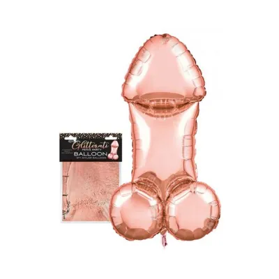 Games Novelty Glitterati Penis Party 3 Ft Rose Gold Mylar Balloon