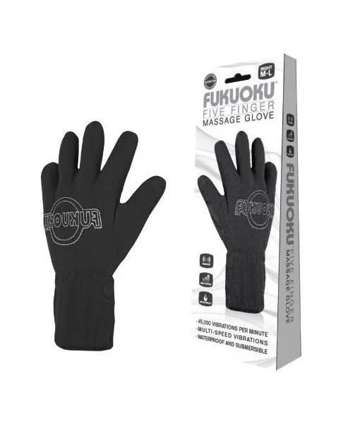 Fukuoku Vibrating Five Finger Massage Glove  Left Hand