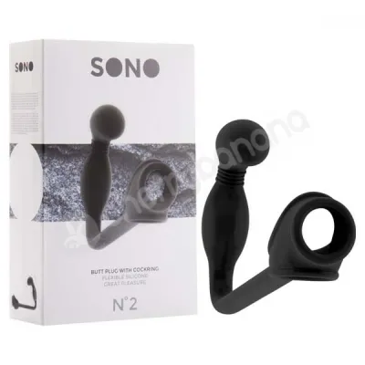 Sono No 2 Black Butt Plug With Cock Ring