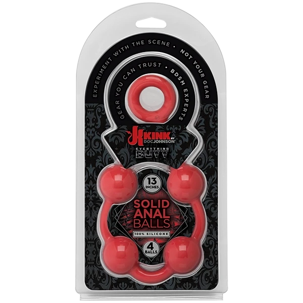 Kink Smooth Silicone Anal Balls 13in Red