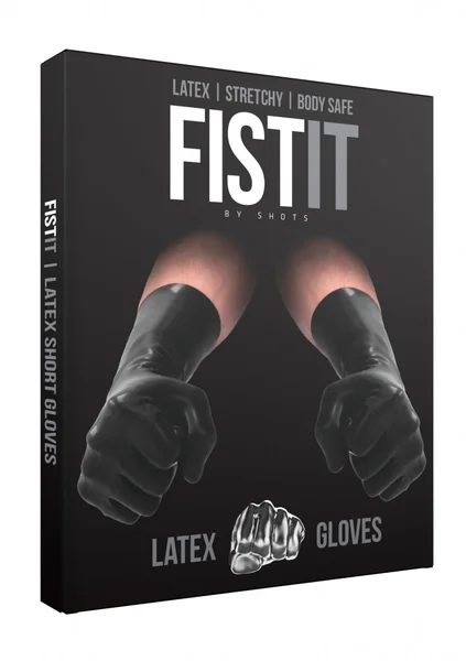 Latex Short Gloves - Black — image 6 of 6