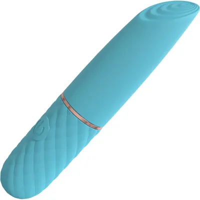 Loveline Beso Rechargeable Waterproof Silicone Textured Mini Lipstick Vibrator Blue