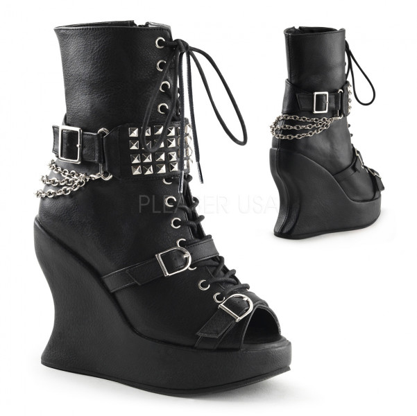 5 inches Wedge PF, Lace Up Calf High Boot