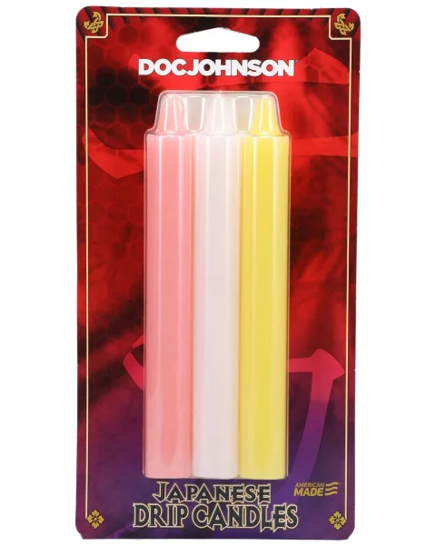 Japanese Drip Candles - 3 Pack - Pink, White, Yellow