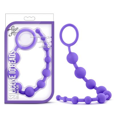 Silicone 10 Ribbed Anal Beads