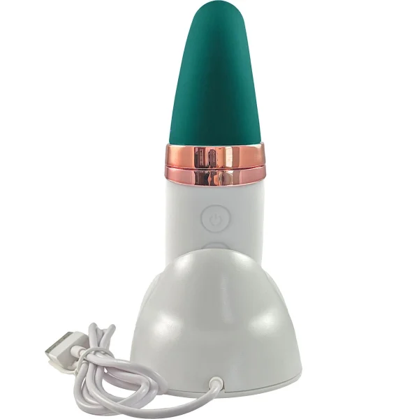 Happy Moon Rechargeable Pleasure Air Clitoral Stimulator With G-Spot Vibrator - Green