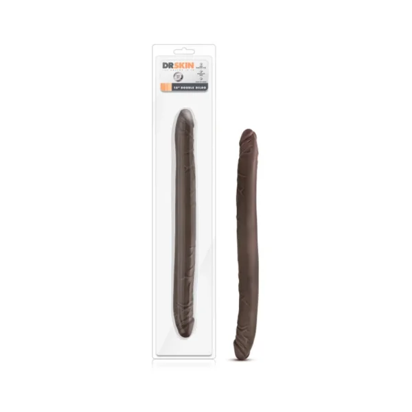 Dr Skin 16 inches Double Dildo Chocolate Brown — image 4 of 10