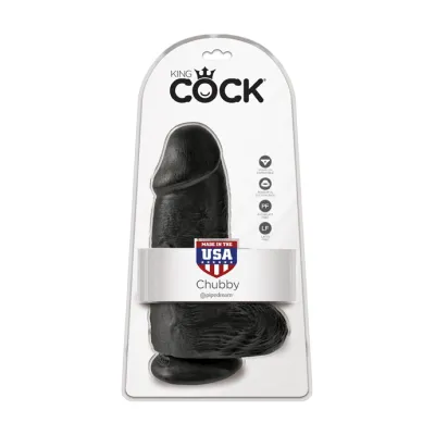 King Cock Chubby Suction Cup Dildo Black 9 Inch