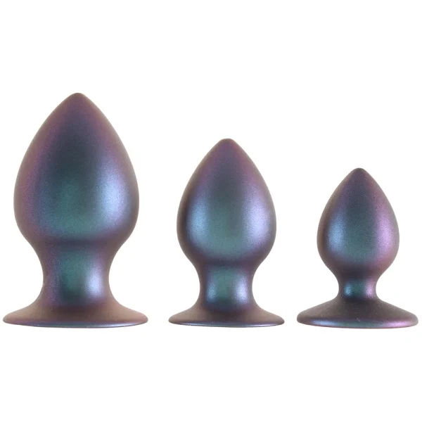 Anal Adventures Matrix Metaverse Silicone 3 Piece Butt Plug Kit By Blush - Dark Millenia