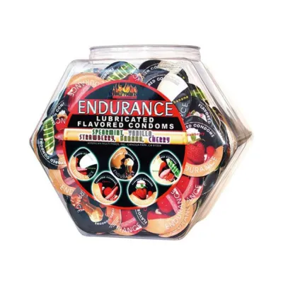 Endurance Lubricated Flavored Condoms Display Bowl