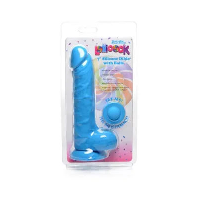 Lollicock Silicone Dildo With Balls 7 In Berry