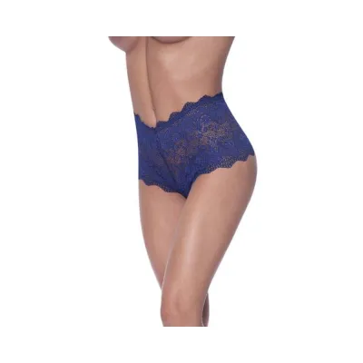 Women s Lingerie Magic Silk Berrylicious Split Crotch Lace Boyshort Blueberry L xl